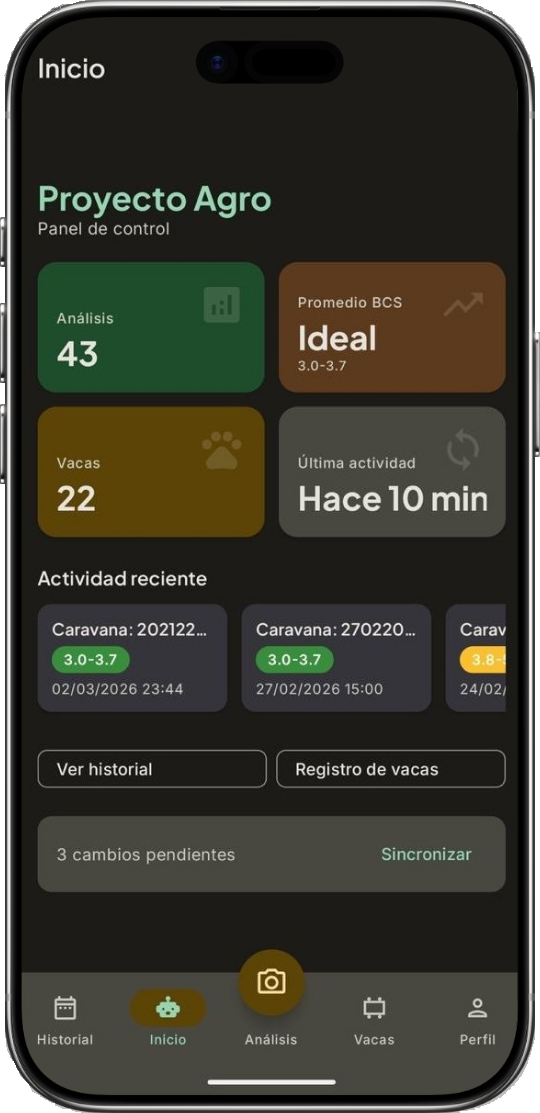 Proyecto Agro app interface
